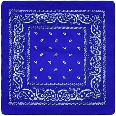 Imagem de Kit Bandana Lenço Estampado Classica Unissex 55X55Cm Adulto - HHW, Azu