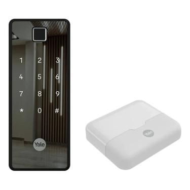 Imagem de Fechadura Digital Sobrepor Biometria Cartao Senha - Yale