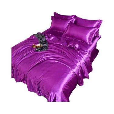 Imagem de Conjunto De Cama De Luxo Em Cetim Sedoso, Tamanho Queen E King, Capa D