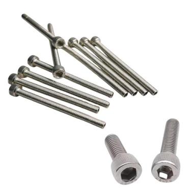 Imagem de Kit 10 parafusos allen inox m5x60mm - 6cm qualidade - CJFIX