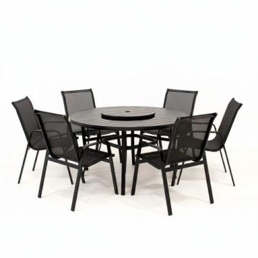 Imagem de Jogo De Mesa 1,60m Giratória + 8 Cadeiras Deck E Piscina - Sarah Móvei
