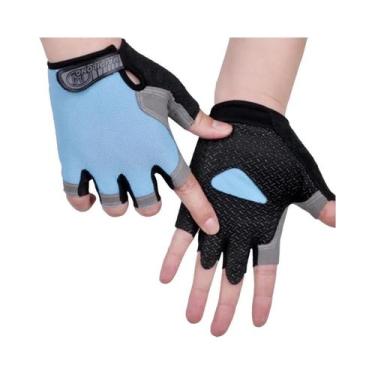 Imagem de Luvas De Ciclismo Unissex Respiráveis Antiderrapantes Meio Dedo Antiss