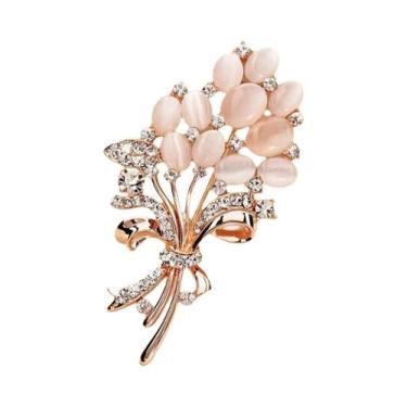 Imagem de Broche De Moda Feminina Com Cristais Imitados, Pin Ornamental Para Car