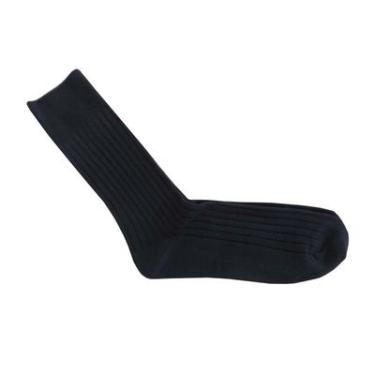 Imagem de Meia Cano Longo Canelada Marinho Basic+ Algodão Confortável