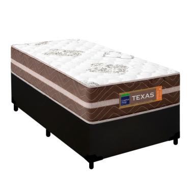 Imagem de Cama Box Solteiro Sintético + Colchão Molas Ensacadas Texas Prime Colchões 88cm - Supor...