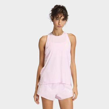 Imagem de Regata Adidas Corrida 3 Listras Feminina, Rosa, GG