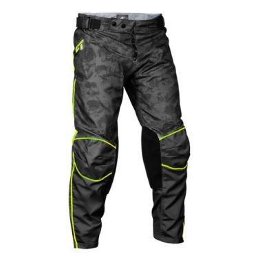 Imagem de Calça de Motocross Infantil Pro Tork Fast , Chumbo, Amarelo, 16