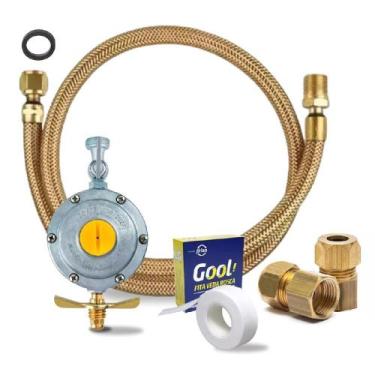 Imagem de Kit Instalação Gás GLP P13 1,5m Regulador Aliança 506/10 - MACFLEX, Co