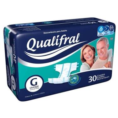 Imagem de Fralda calça geriátrica Qualifral Econômico G 30 Unidades