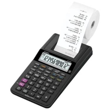 Imagem de Calculadora Com Bobina Casio, Acompanha Fonte De Alimentação, Display 20, Bivolt, Preta - Hr-8Rc-Bk-B-Dc