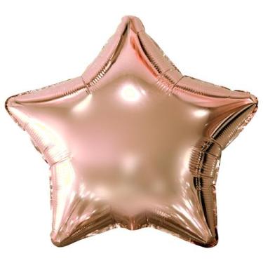 Imagem de Balão Metalizado Estrela Rosa Ouro 10 polegadas 25 cm Mundo Bizarro - 