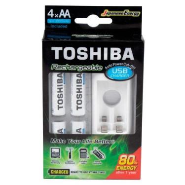 Imagem de Carregador de Pilha USB AA/AAA Toshiba com 4x Pilhas AA - 73205