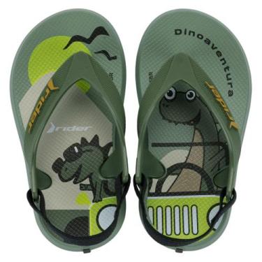Imagem de Chinelo de Dedo Infantil Baby Menino Elástico Rider Kids, Verde, Bege,