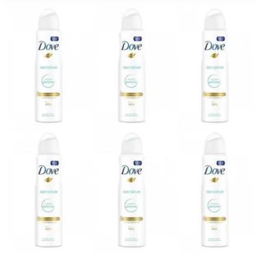 Imagem de Desodorante Aerosol Feminino da Dove Sensitive 89g (Kit C/06)
