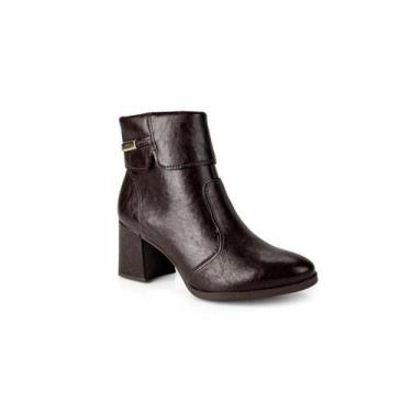 Imagem de Bota Dakota Cano Curto Feminina Salto Bloco Café D2701 -, Café, 34