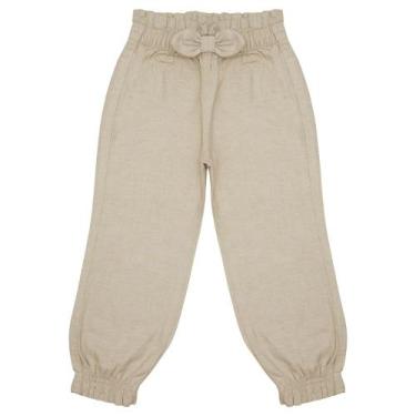 Imagem de Calça Infantil Look Jeans Jogger Linho Bege, 01