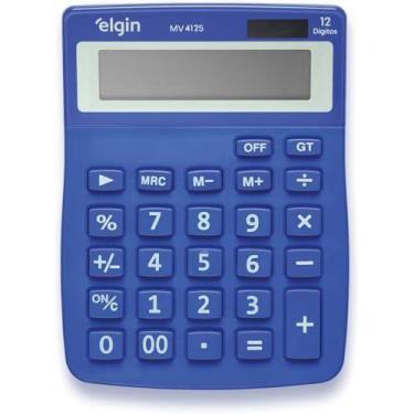 Imagem de Calculadora De Mesa 12 Digitos Mv4125 Azul - ELGIN