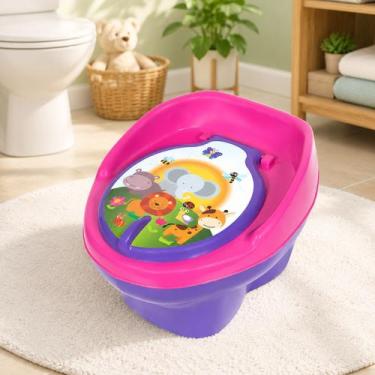 Imagem de Penico Infantil Menina Rosa Troninho Lilas Assento Redutor - Styll Bab