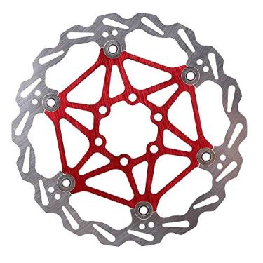 Imagem de Keenso Disco de freio flutuante tipo montanha 160/180/203 mm, acessório de ciclismo de pastilha de freio (180 mm-vermelho)
