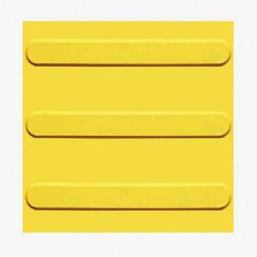 Imagem de Piso Tátil Boracha Pvc Direcional Amarelo 16 Peças 1M²