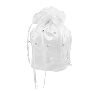 Imagem de Saco De Presente De Bolsa De Noiva Saco De Noiva Bolsas De Dama De Honra Saco De Dólar Saco De Dinheiro Do Casamento Saco De Pérolas Florista Branco Strass As Flores Senhorita