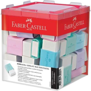 Imagem de Borracha Faber-Castell Tk Plast Pequena Tons Pastel 24 Unidades 7024Ma