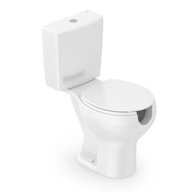 Imagem de Kit Vaso Sanitário com Caixa Acoplada e Assento com Abertura Acesso Incepa Branco Brilhante