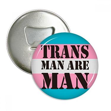 Imagem de Trans Man Support LGBT Transgênero Abridor de Garrafas Imã de Geladeira Emblema Multifuncional