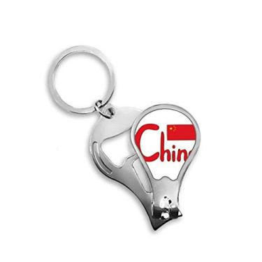 Imagem de China Bandeira nacional chinesa padrão vermelho cortador de unhas cortador abridor chaveiro tesoura