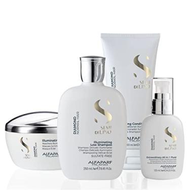 Imagem de Kit de Tratamento Completo Alfaparf Semi Di Lino Diamond Illuminating Pequeno