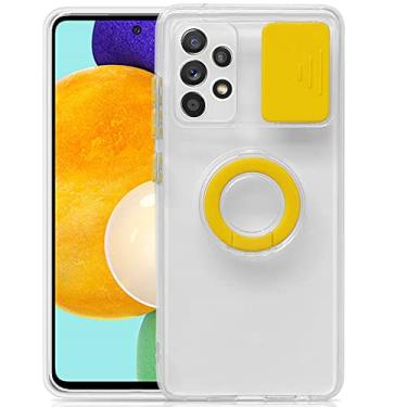 Imagem de Capa deslizante de capa de câmera transparente para Samsung Galaxy A32 5G A12 A52 A72 A 12 72 S21 Proteção de lente de silicone ultra à prova de choque, amarelo, para S21