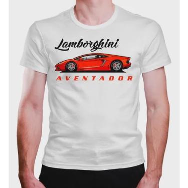 Imagem de Camiseta Masculina Carro Lamborghini Conversível Vermelho