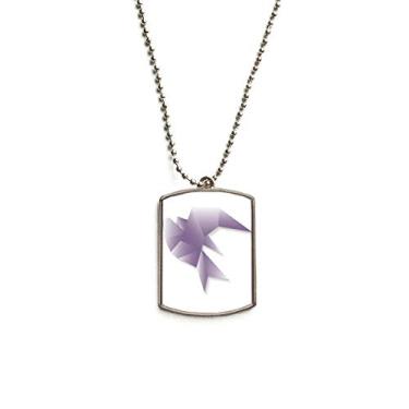 Imagem de DIYthinker Colar geométrico abstrato padrão origami pombo corrente de aço inoxidável pingente de identificação para cães colar para animais de estimação