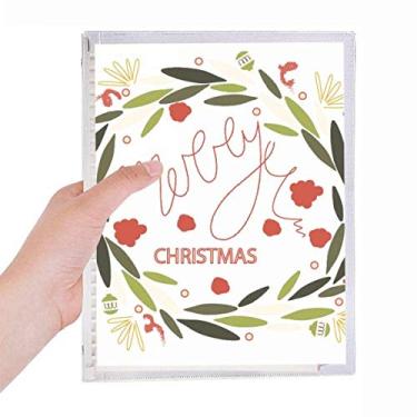 Imagem de Caderno de ilustração de folha com guirlanda colorida de Natal com folhas soltas e diário recarregável