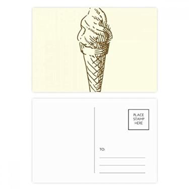 Imagem de Brown Hand Desenhos Sweet Ice Cream Conjunto de cartões postais de aniversário Cartão de agradecimento