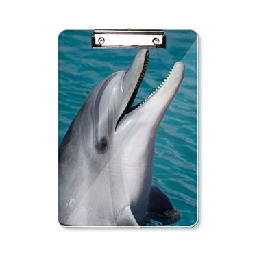 Imagem de Prancheta com imagem de golfinho de água oceânica ciência natureza pasta, bloco de escrita A4