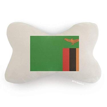 Imagem de DIYthinker Almofada de apoio de cabeça para decoração de pescoço com bandeira nacional da África da Zâmbia