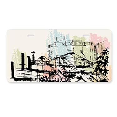 Imagem de DIYthinker Etiqueta de aço inoxidável para decoração de placa de carro em Macau China arranha-céus