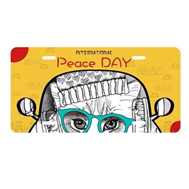 Imagem de DIYthinker Fone de ouvido chapéu de lã branco proteção de gato placa de licença etiqueta decoração de carro dia da paz