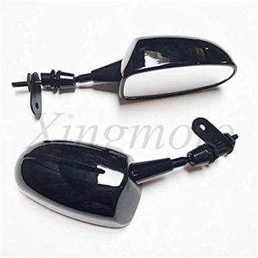 Imagem de NBX- Espelho de corrida preto para compatível com CBR Ninja ZX GSXR Katana HAYABUSA YZF R1 retrovisor