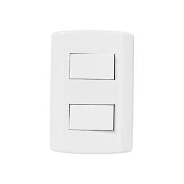 Imagem de Interruptor 2 Teclas Simples 2 x 4 com Placa Branco Modular Pluzie