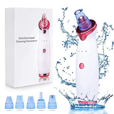 Imagem de Aspirador de pó removedor de cravos – Aspirador de pó de rosto, kit de extrator de acne elétrico de comedona, ferramenta de sucção recarregável USB com 5 sondas