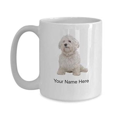 Imagem de Caneca de maltês personalizada - Caneca de café para amantes de cães maltês ideia - Copo de maltês personalizado - Caneca de café de 425 g