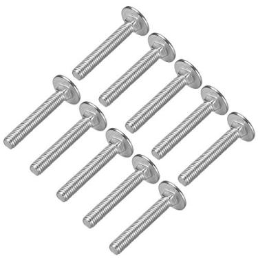 Imagem de Parafusos de transporte uxcell, parafuso de transporte de pescoço, cabeça redonda, pescoço quadrado, aço inoxidável M6 x 40 mm 10 peças