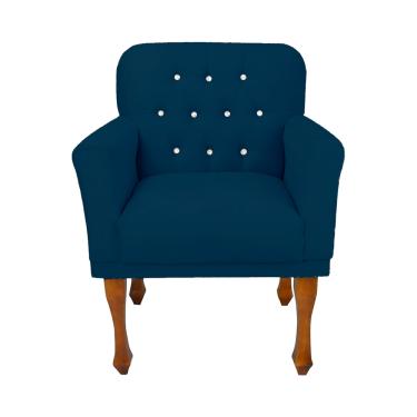 Imagem de Cadeira Poltrona Estofada Para Sala de Espera Anitta Suede Azul Marinho LM DECOR