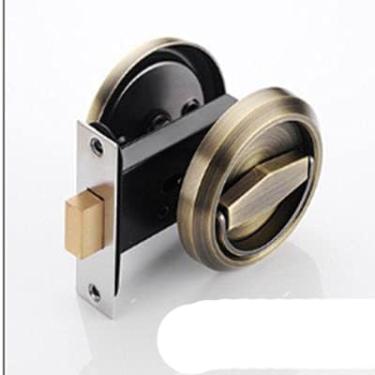 Imagem de Fechadura De Porta Oculta Alça De Aço Inoxidável Fechadura Mecânica Externa Sem Chave Oculta Para Ferragens Domésticas À Prova De Fogo-,bronze Verde,Único Lado,bonny369