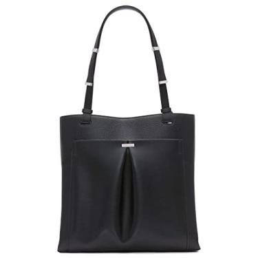 Imagem de Calvin Klein Bolsa Norte/Sul de níquel, Preto/prata, One Size