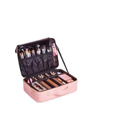 Imagem de Maleta Maquiagem Para Maquiador Manicure Viagem Profissional média Rosa