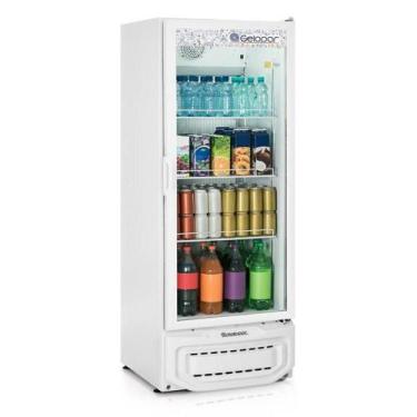 Imagem de Expositor De Bebidas Vertical Gelopar 410 Litros Porta De Vidro Branco