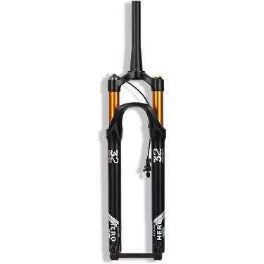 Imagem de Garfo de reforço MTB de 27,5 29 polegadas através do eixo 15x110mm Tubo reto/cônico Garfo de suspensão a ar 100MM Garfo dianteiro com bloqueio remoto de viagem, tubo cônico, 29 pol.